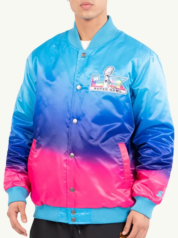 NFL Super Bowl LX Satin Varsity Jacket NFL Super Bowl LX Satin Varsity Jacket