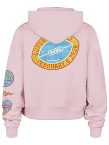 Super Bowl LX 2026 Pink Cropped Hoodie