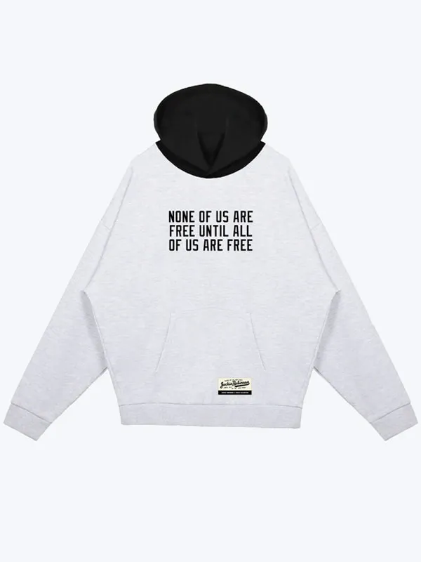 Jackie Robinson Colour Block Ash Hoodie Jackie Robinson Colour Block Ash Hoodie