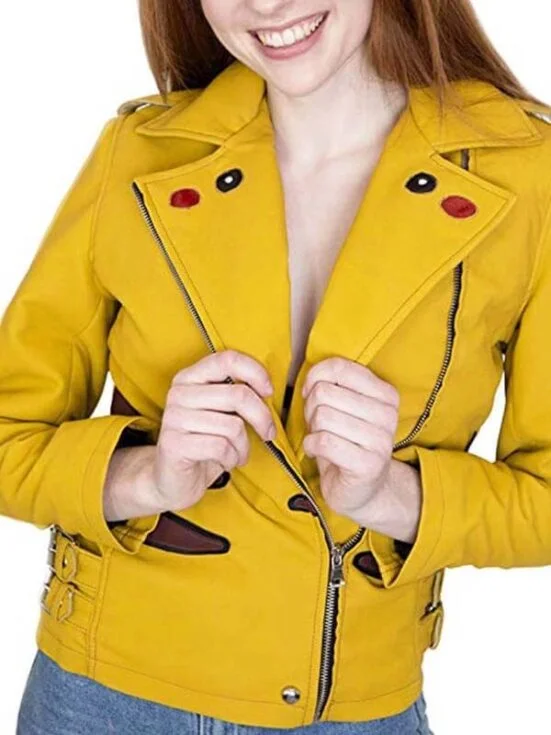 1-387-551x735 1 Pikachu Pokemon Yellow Leather Jacket