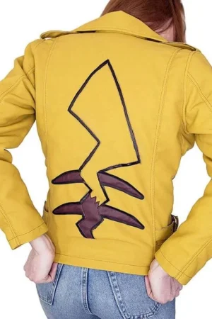 Pikachu Pokemon Yellow Leather Jacket